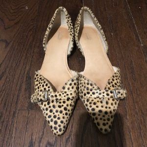 Calf hair leopard print flats